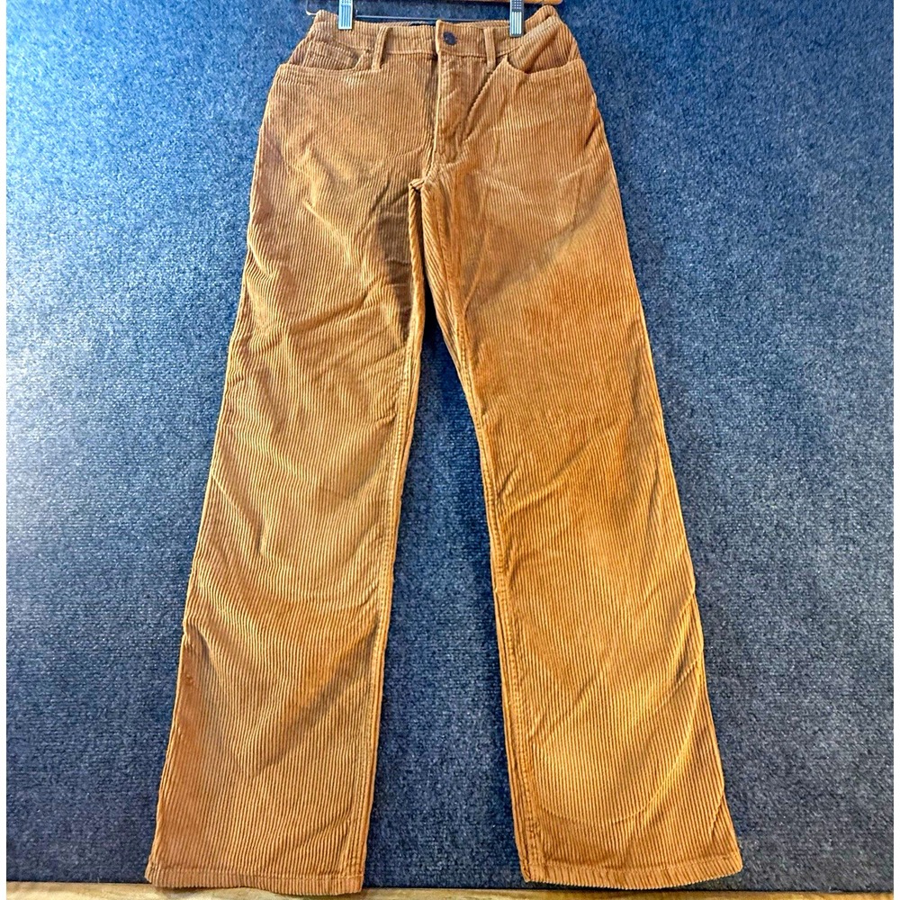 Hollister High Rise Dad Pants Womens 00 W23 Brown Corduroy Relaxed Straight Leg